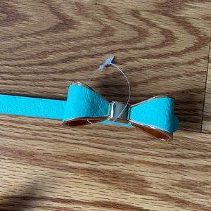Teal belt with bow